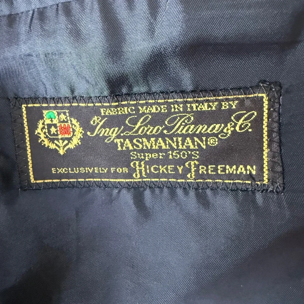 Hickey Freeman Loro‎ Piana Tasmanian Super 150's Blazer Mens 46R Gray Wool Coat